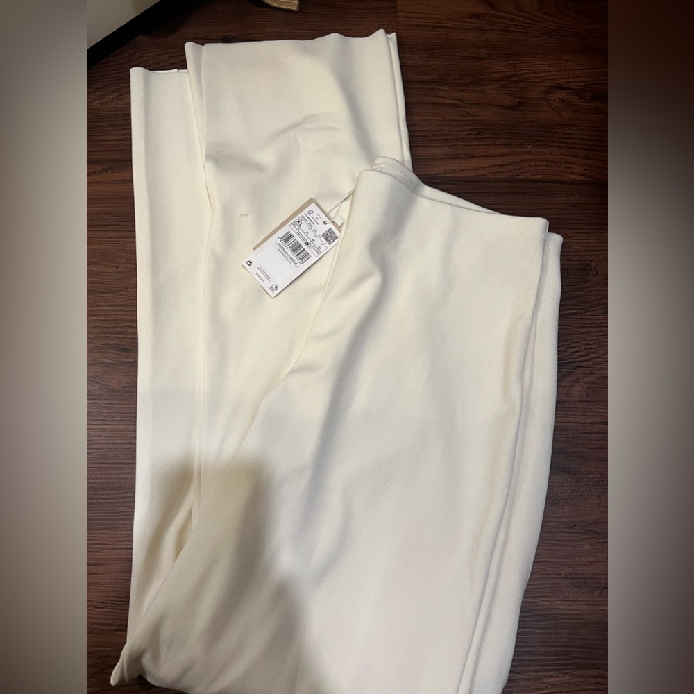 MNG (mango) White Dress Pants Split Hem NWT XL